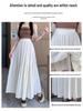 Women's 2024 High-Waisted A-Line White Long Skirt - Summer Slim Fit for Pear Shapes