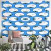 Blue Pattern with Cartoon Eyeballs Pattern Wall Hanging Tapestry Decorative Tapestry Home Decor for Bedroom and Living Room