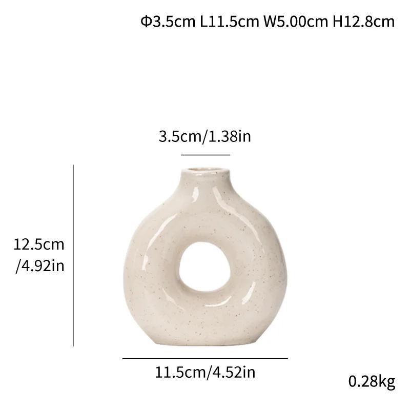Bright Shaped Transparent Glazed Circular Vase Ceramic High-temperature Waterproof Flower Vase Decoration Ceramic Vases Decor