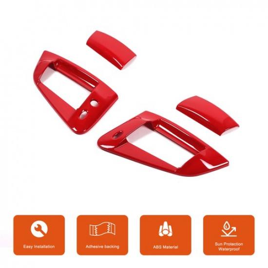 ABS Red Car Exterior Door Handle Frame For Nissan 370Z 2009- Decorative Trim