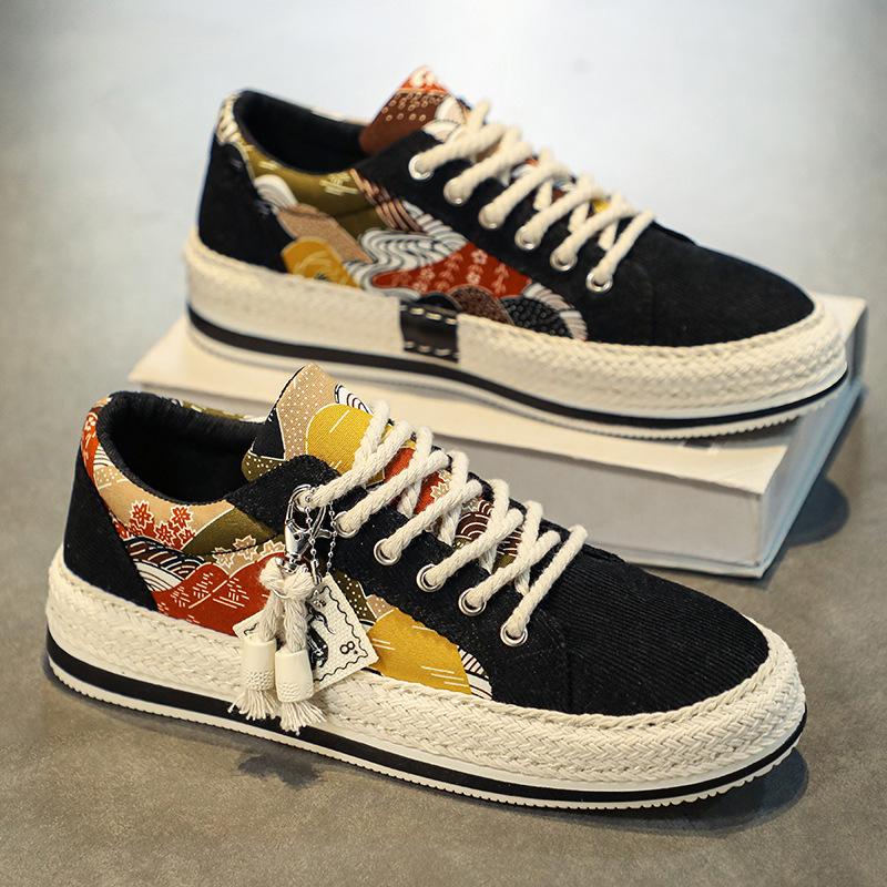 Trend Low-Top Canvas Shoes Mens Summer Fashion Trend Platform Sneakers Comfortable Breathable Casual Shoes Zapatos Para Hombres