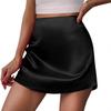 2026 Hochtaillierter Damen Satin A-Linien Minirock mit Reißverschluss