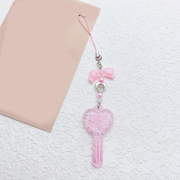 Elegant Beaded Keychain Acrylic Alloy Phone Charm Colorful Keyring Unique Bag Charm Fashionable Key Chain Accessory