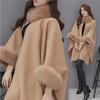 Women's Winter Korean Wool Coat with Fox Fur Collar
