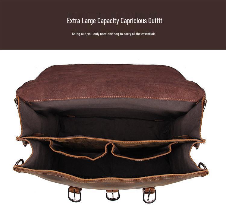 Jiameda Men's European & American Style Briefcase Handbag Crossbody Backpack