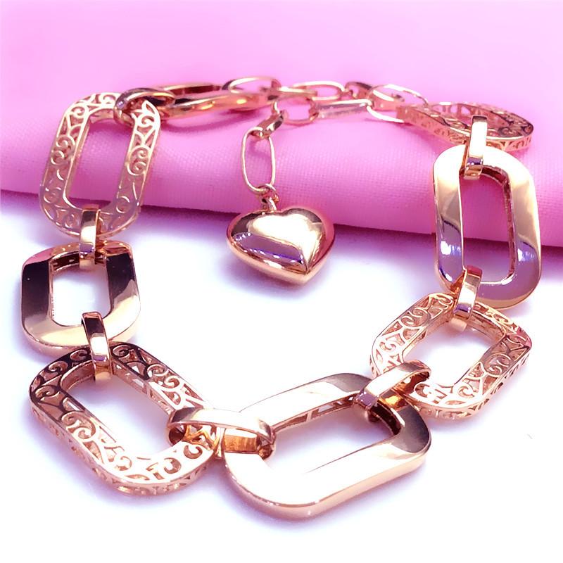 Позолоченный 585 Розовым Золотом Фиолетовым Золотом Женский Модный Атмосферный Полый Широкий Вариант Иностранный Стиль Цвет Золота Браслет