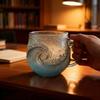 Wave Glass Beach Mug Sea Glass Wave Cup Unique Ocean Themed Coffee Cup Sea Theme Water Tea Cup Coffee Glass Mug 300ml