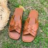 Flat bottom cross with large size slippers women wear beach cool slippers large size slippers