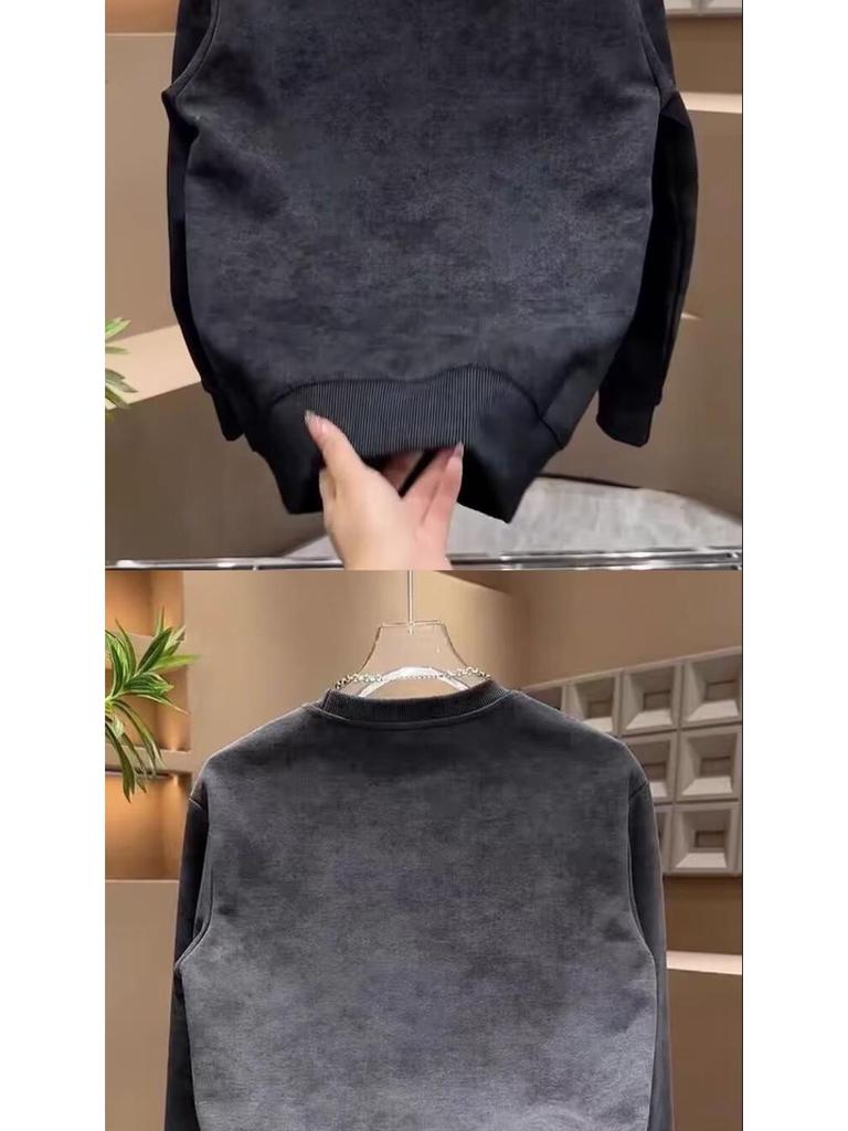 Cross Men's Pullover: Autumn/Winter Long Sleeve Casual Hoodie with Thick Velvet Lining (48-Hour Shipping)