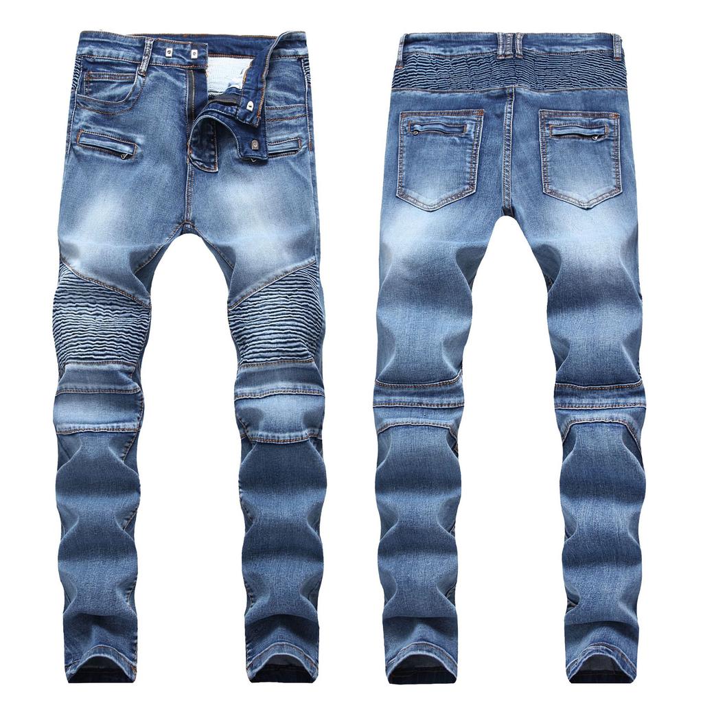 Buy 2019 Designer Men 'S Biker Jeans Vintage Washed Motorcycle Denim ...