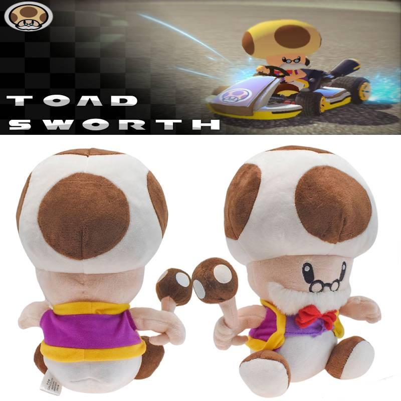 10" Super Mario Toad Mushroom Old Man Plush Toy Soft Doll For Kids And Collectors