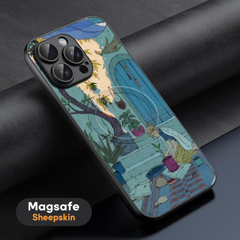 Art Lonomycin Style Popular Phone Case For iPhone 17 16 15 14 13 12 11 Plus Pro Max  High-end Luxury Magsafe Sheepskin
