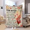 Para Mi Hija Spanish Love Letter Flannel Blanket Dad To Daughter Heartfelt Gift Throw Vintage Air Mail Design Soft Microfiber Co