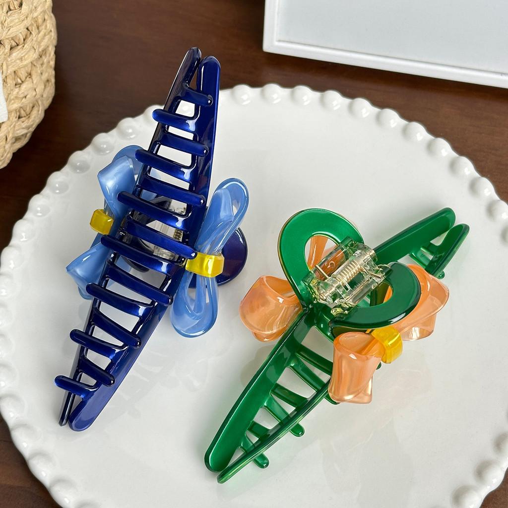 Chic And Elegant Colorful Bow Hair Claw Clip Made Of High-quality Acetate