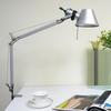 Adjustable Long Swing Arm Desk Lamp Modern Fashion Silver Aluminium Office Reading Study LED Clamp Desktop Table Light with Clip