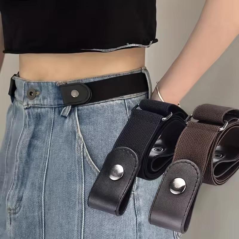Adjustable Stretch Elastic Waist Band Invisible Belt Buckle-Free Belts For Women Men Jeans Pants Dress No Buckle Easy To Wear