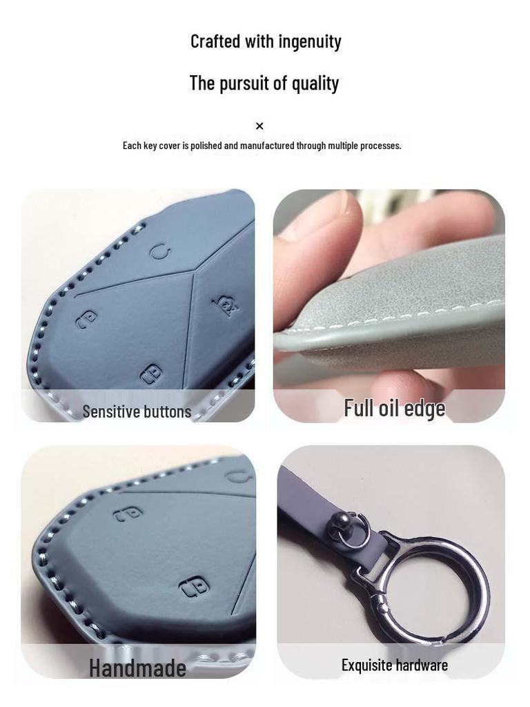 Leather Key Case for Mercedes E300L, C260L, GLC, A-Class, GLB, GLA, CLE – Unisex Keyring