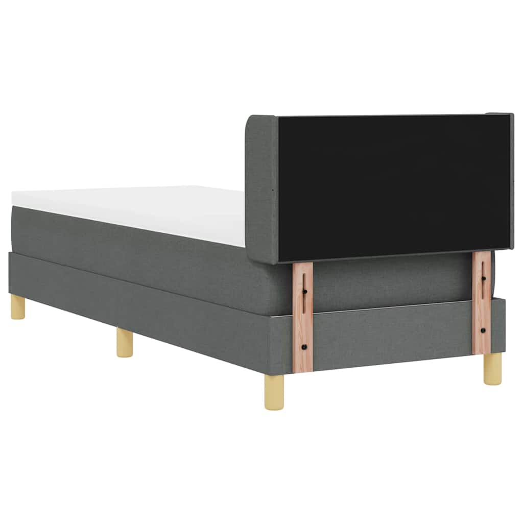 Box Spring Bed with Mattress Dark Gray 200 x 80 cm Fabric
