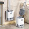 Durable Bristles Wall Mount Toilet Brush Set Ergonomic Toilet Cleaning Brush  RV