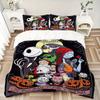 3pcs Halloween The Nightmare Before Christmas Bedding Set, 1 Soft Quilt Cover + 2 Pillowcases, Machine Washable, Suitable for All Seasons, P