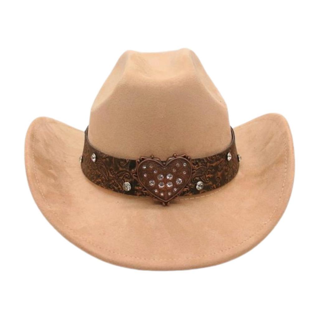 Premium Sense One-Word Top Suede Top Hat Jazz Hat New Love Diamond-Encrusted Western Cowboy Hat