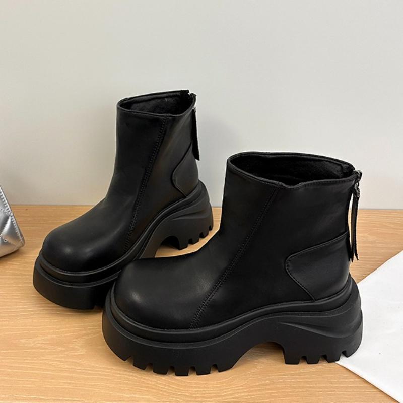 

Зимние ботильоны в британском стиле на платформе с увеличением высоты, женские, дизайн с ремешком и пряжкой, панк, из кожи, современные, короткие ботинки 40