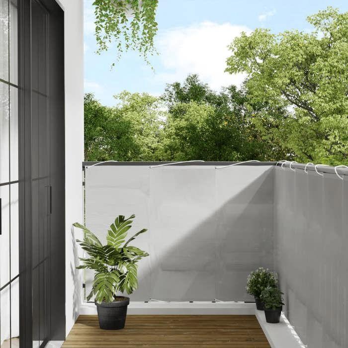 VidaXL Écran de Balcon, Brise-vue de Jardin, Écran de Protection, Écran d'Intimité Terrasse Extérieur, Gris Clair 120x500 cm 4000016