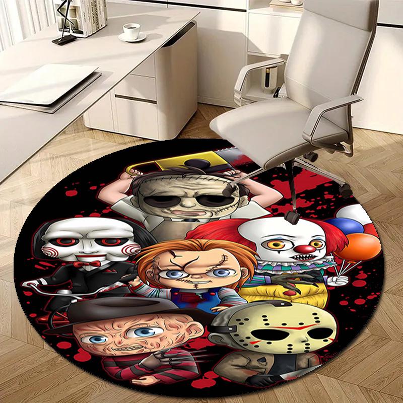 1pc Chucky1 Design Printed Area Round Carpet for Bedroom Living Room Home Decor Rugs Mat Non Slip Mat Rug for Bedside