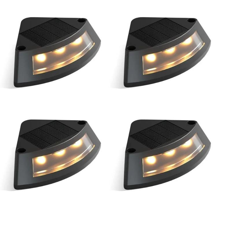 8pcs Waterproof Solar Step Lights Warm /White Light Easy To Use Stair Lighting Solar Powered Auto Switch Garden Walkway Light