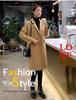 2025 Women's Mid-Length Woolen Coat, Loose Camel Color, Popular Korean Style for Autumn and Winter