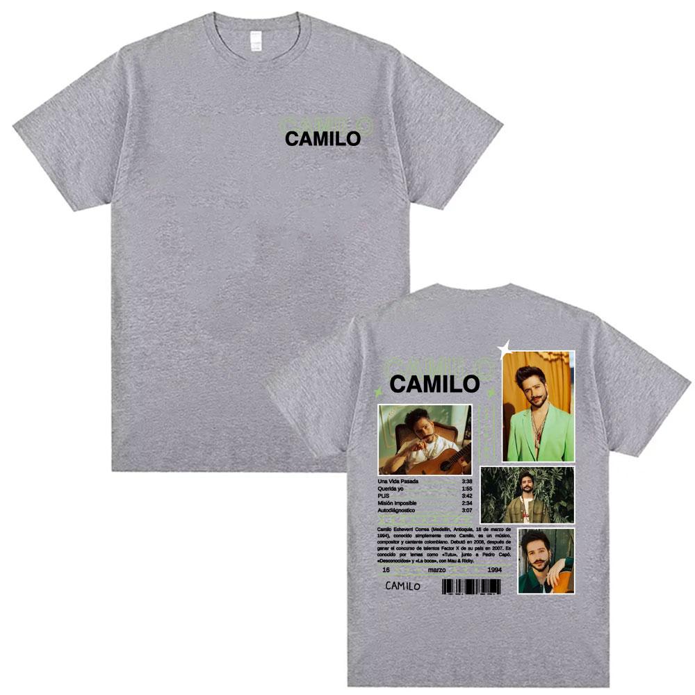 Singer Camilo 2025 Tour Graphic T Shirts Men's Clothing Harajuku Hip Hop Pop Music T Shirt Casual Summer Oversized T-shirts Tops