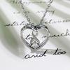 Silver Plated Infinity Heart CZ Pendant Necklace, Princess Cut Love Cable Chain Necklace for Women