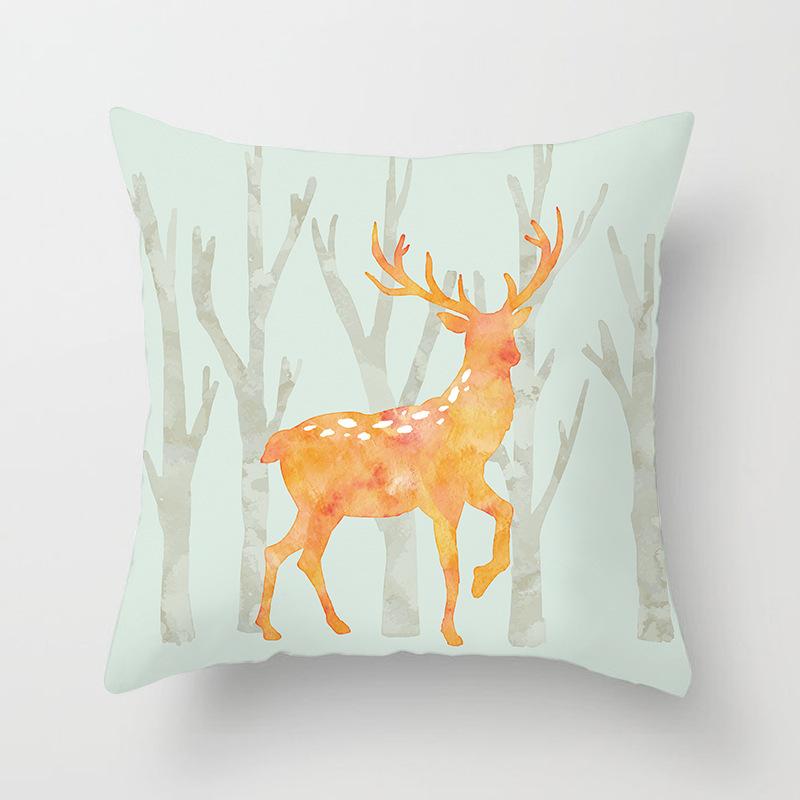 Christmas Snowflake Home European and American Digital Printing Car Pillow Cushion Pillowcase Can Be Customized