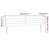 3123392 vidaXL LED Headboard Black 183x16x78-88 Cm Fabric
