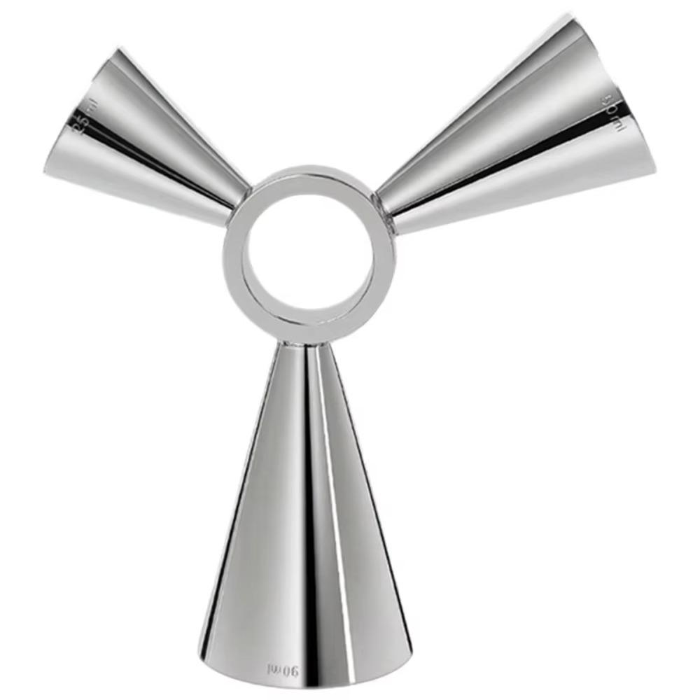 

Stainless Steel Rotary Measuring Cup Professional Drink Spirit Jigger 3-Ended Measuring Cup Bars