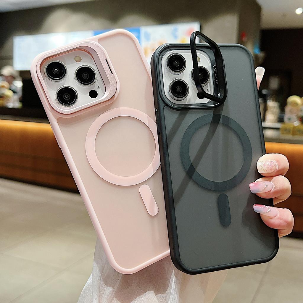 Apple 16 Mobile Phone Case 14 Magnetic Contact Lens Bracket Suitable for IPhone 15 ProMax Transparent Skin Feeling Prevent Falling