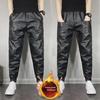 Men's Winter PU Leather Motorcycle Pants: Black, Plus Velvet, Thick, Windproof, Waterproof, Warm Trousers