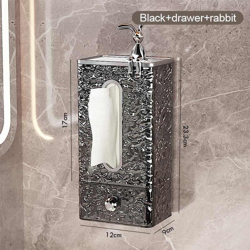 mr basket Wall Mounted Household Bathroom Tissue Box Wash Face Towel Storage Box Multifunctional Creative Kitchen Drawer Box