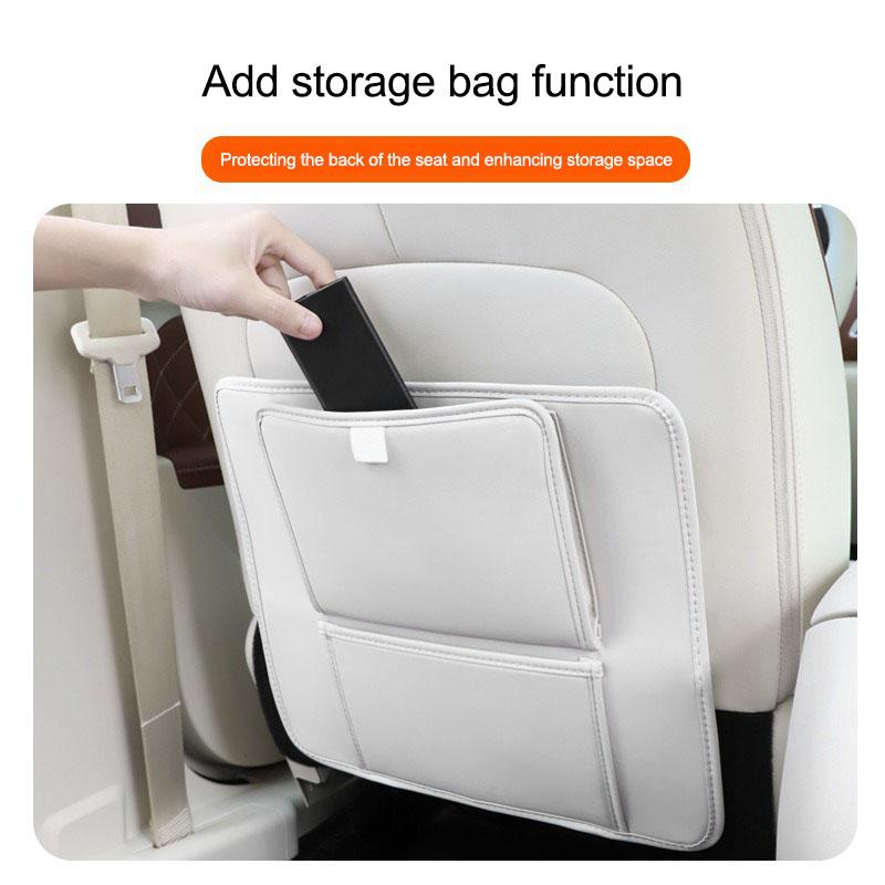 Leather Car Anti-Kick Pad Seat Back Protector Cover Storage Pockets For MINI CooperS One JCW Clubman R56 R58 R59 R57 R55 F55 F56