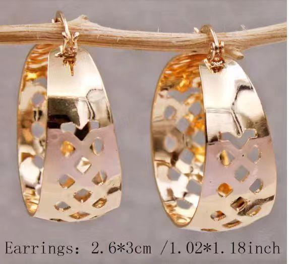 Boucles d'Oreilles Femme Boucles d'Oreilles Rondes Rayées Cuivre Douce Fragrance Mode Polyvalentes Design de Niche Haut de Gamme