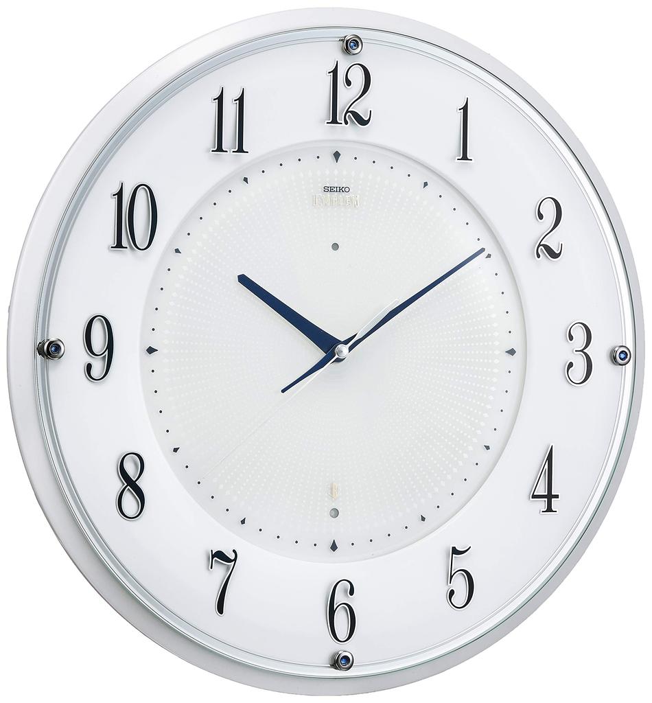 Seiko Clock Wall Clock Radio Analog EMBLEM White Diameter 340x44mm HS543W