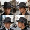 French Style Trilby Hat for Adult Male Christmas Formal Gathering Carnivals Derby Hat Winter Autumn Hat for Female