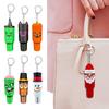 Mini Cup Keychain Container Halloween Themed Festive Face Cup Key Charm Women Purse Handbag Keychain Accessory