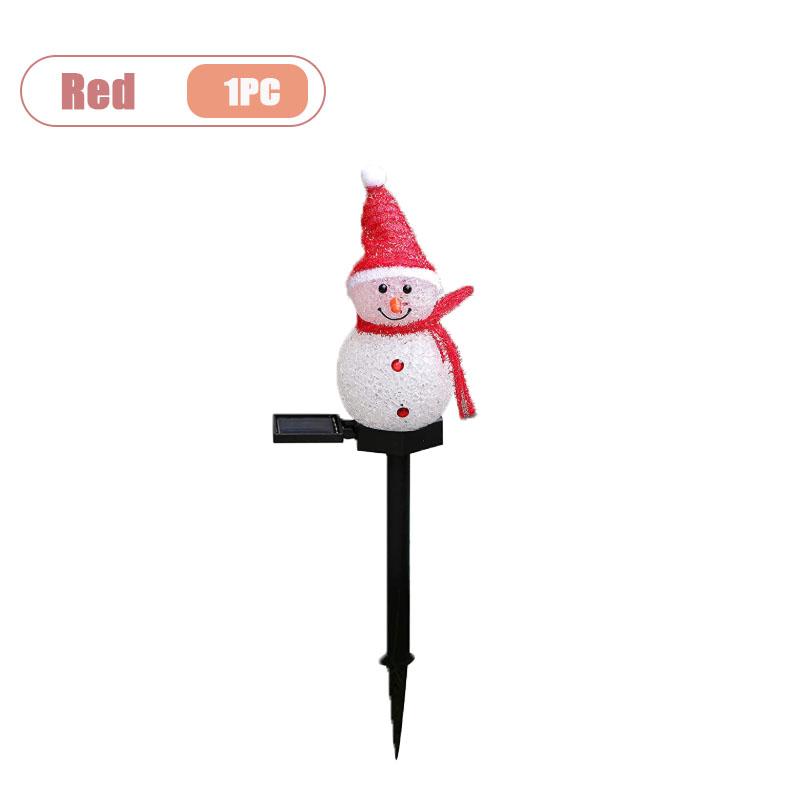 Solar Powered Christmas Snowman Lawn Stake Light Outdoor Garden Decor Ground for Yard Patio Holiday Atmosphere Lighting