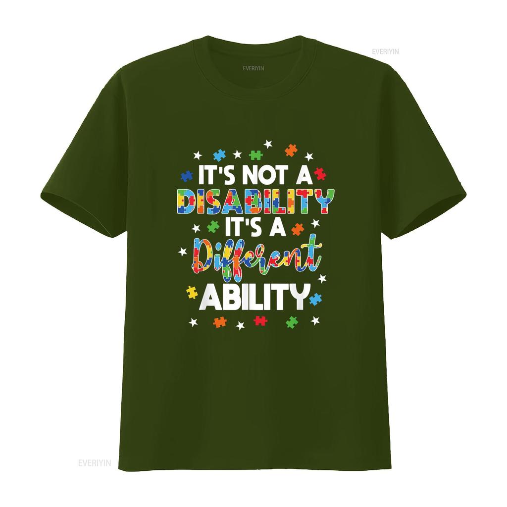 It S Not A Disability Different Ability Autism T Shirt Vintage Washed Slightly Casual Fashion Homme Soft Stretched Streetwear
