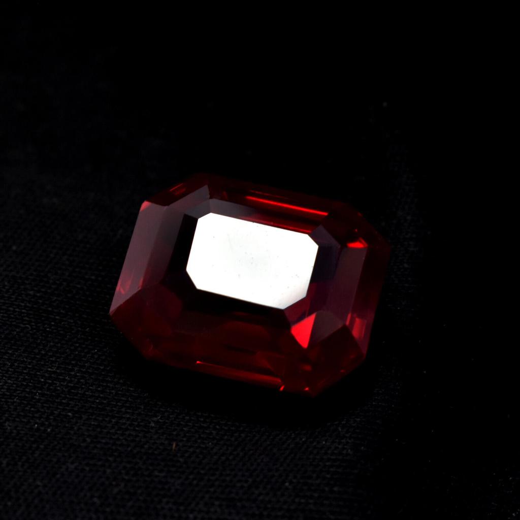 Natural Red Ruby Loose Gemstone 26.55 ct Bloody Emerald Cut for Jewelry Making and Gem Collections