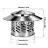 Weatherproof Rain Cover Stainless Steel Cone Top Chimney Cap Durable Chimney Cap  Rain Protection