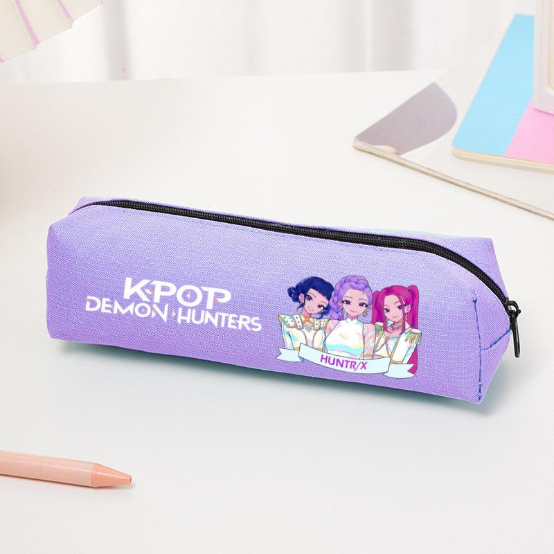 K-pop Demon Hunter Girl Group Cartoon Pencil Case - Oxford Cloth Stationery Bag for Primary Students