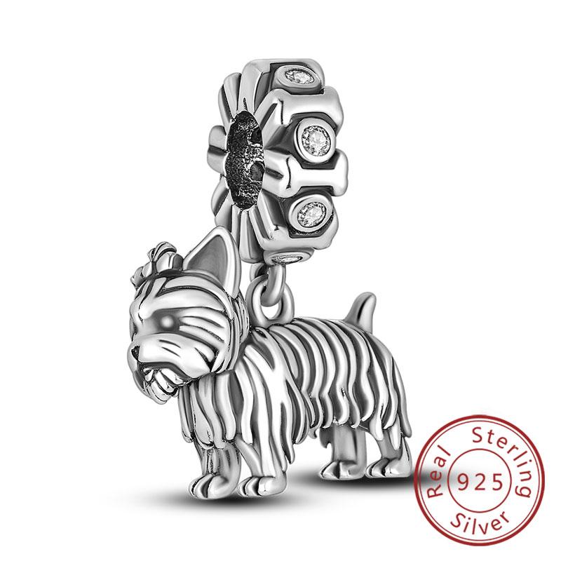 Fit Original Copper Charms Beads Puppy Heart Bow Copper Charms For Bracelet Pendant Women Jewelry Gifts