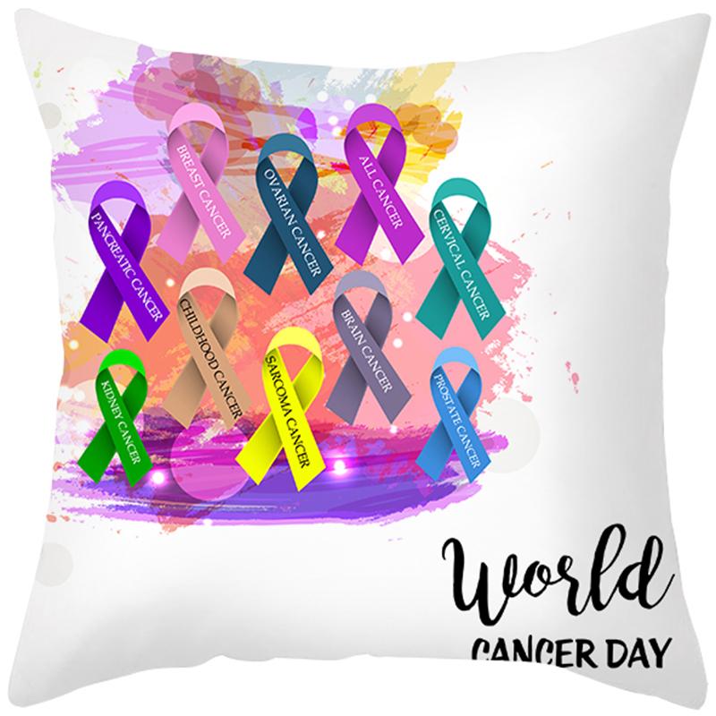 Peach Skin Pillow Cover Letter Ribbon Printing Sofa  Cushion  Household Goods